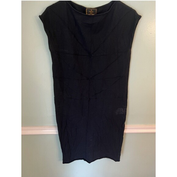 RARE Vintage Fendi Black Knit Short Sleeve Dress 36 Shift - Picture 1 of 6